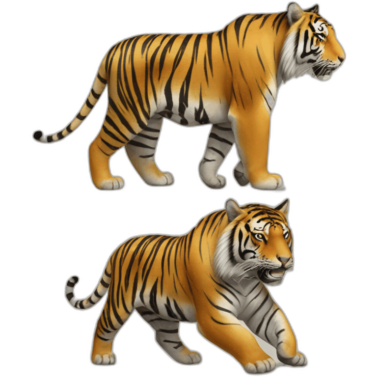 tigre sur un élèphant emoji