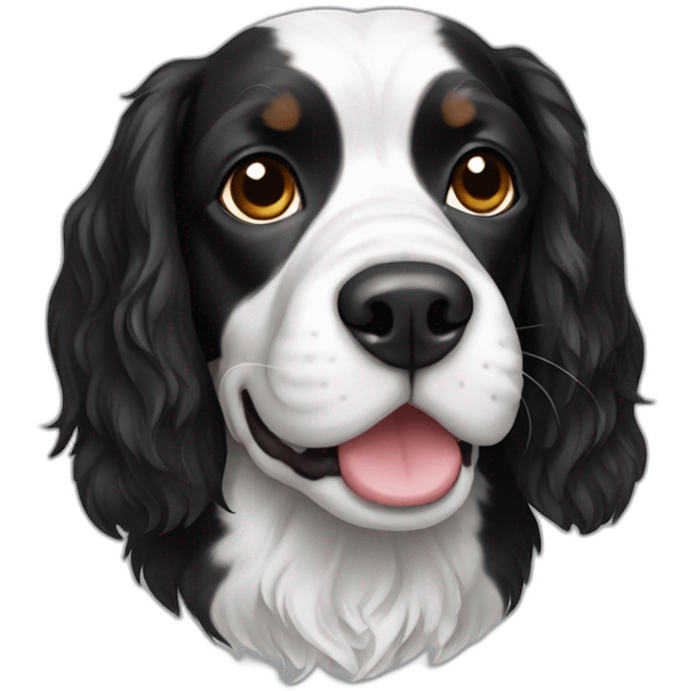 Black and white French spaniel emoji