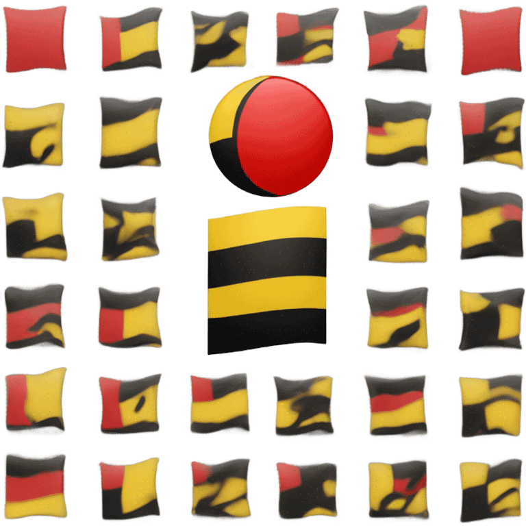 Red and black square flag with yellow circle  emoji