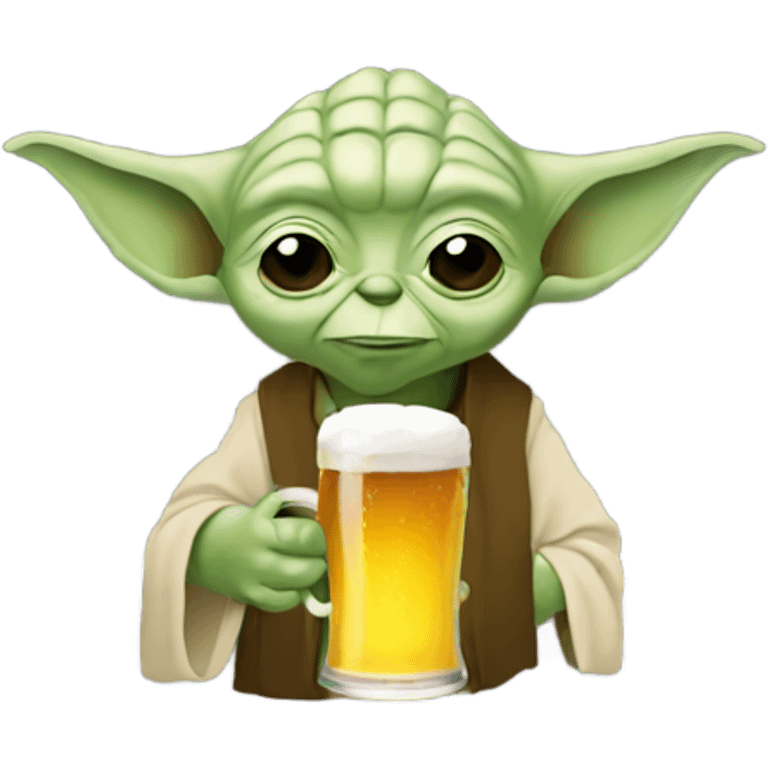 Yoda with beer emoji