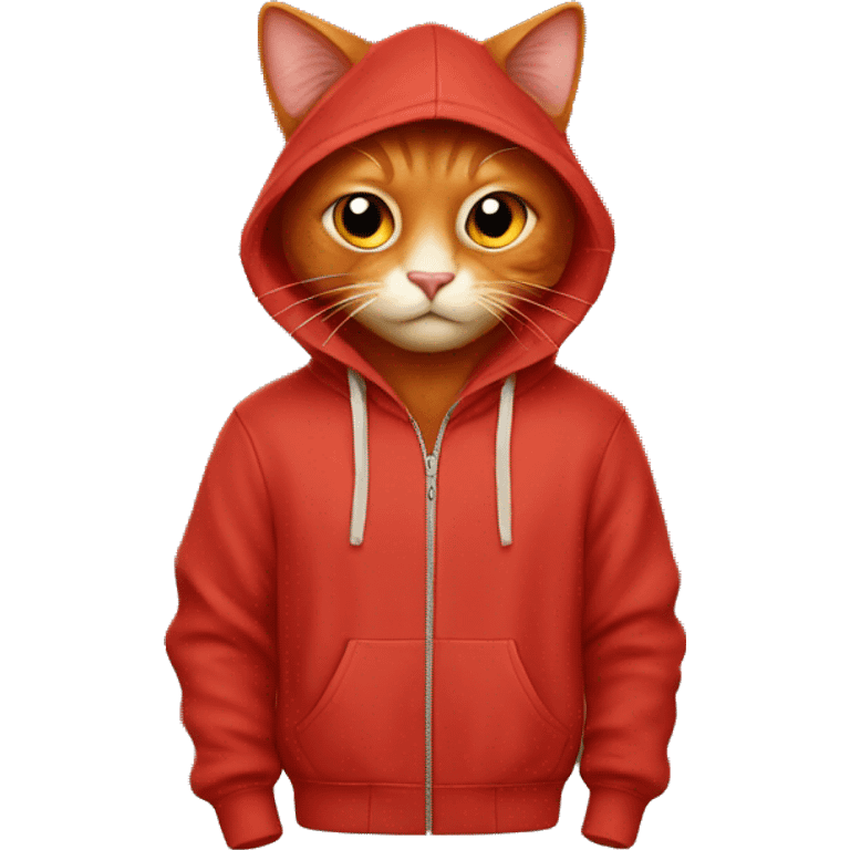 Red cat in hoodie emoji