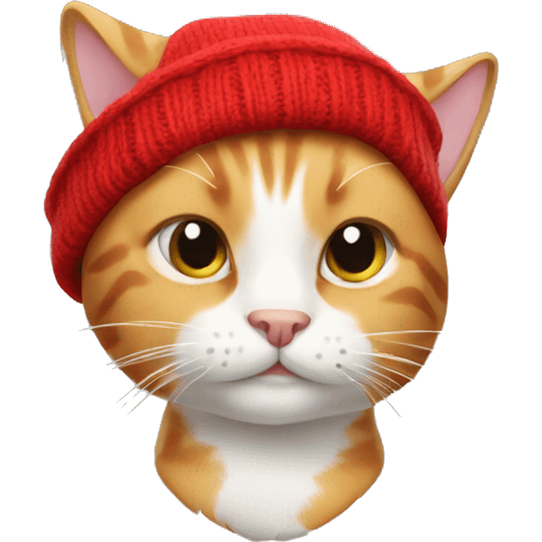 cat with red beanie emoji