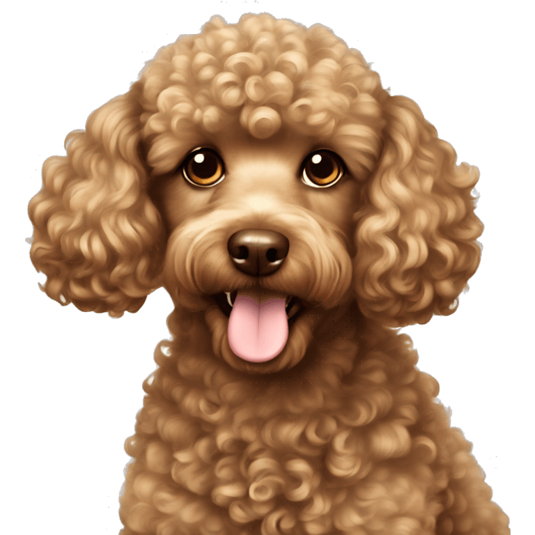 dog poodle brown curly emoji