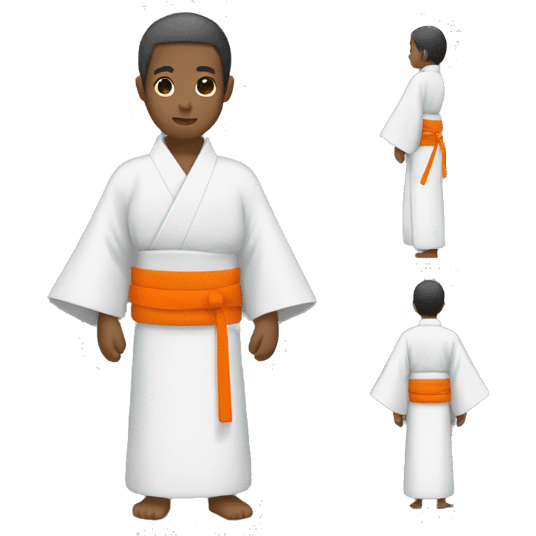 Kimono with orange belt emoji