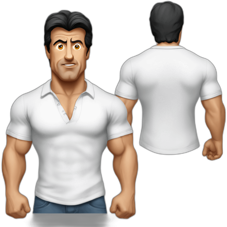 sylvester stallone cartoon wearing shirt emoji