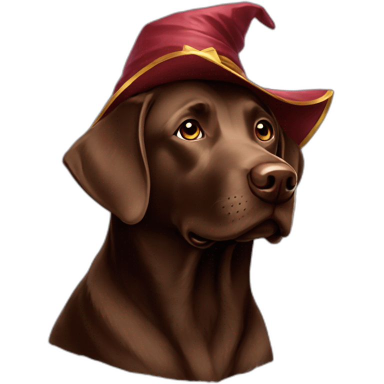 Labrador Retriver chocolate color looks like a wizard emoji