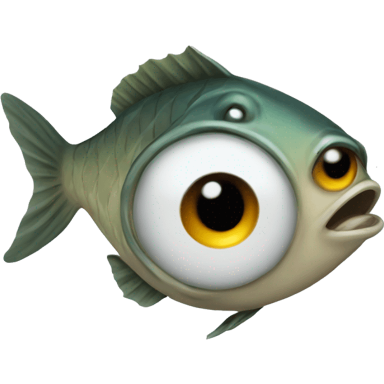 Fish with lazy eye emoji