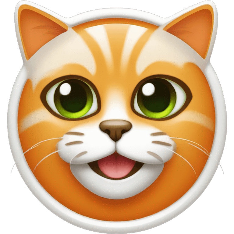 Gato color naranja tierno ojos verde con una mancha café en la nariz emoji