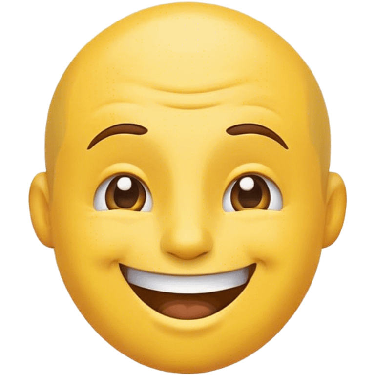 Regular standard yellow round emoji head giving a thumbs up and smiling but with stress wrinkles and a reciding hairline. emoji