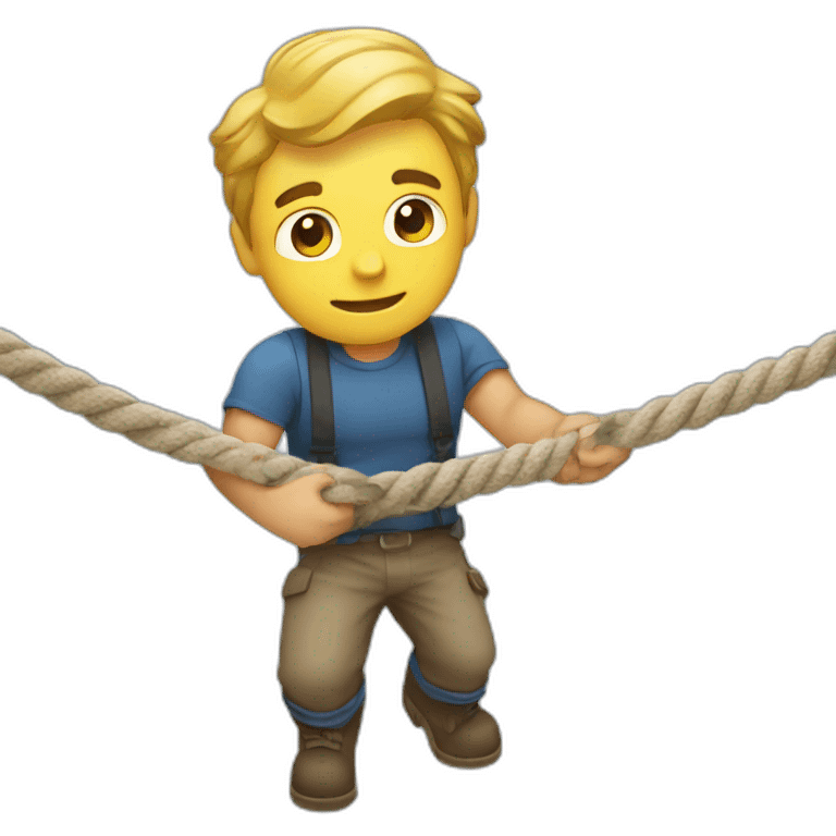 a man pulling a rope emoji