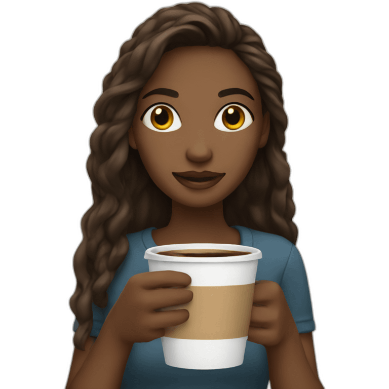 girl-coffee-sea emoji