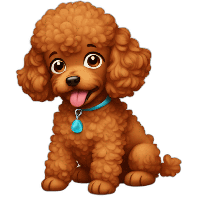 red toy poodle crying with tears emoji