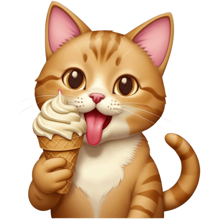 Cat licking icecream emoji