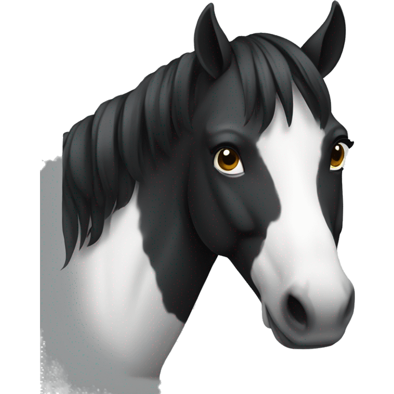 cavalo preto e branco  emoji