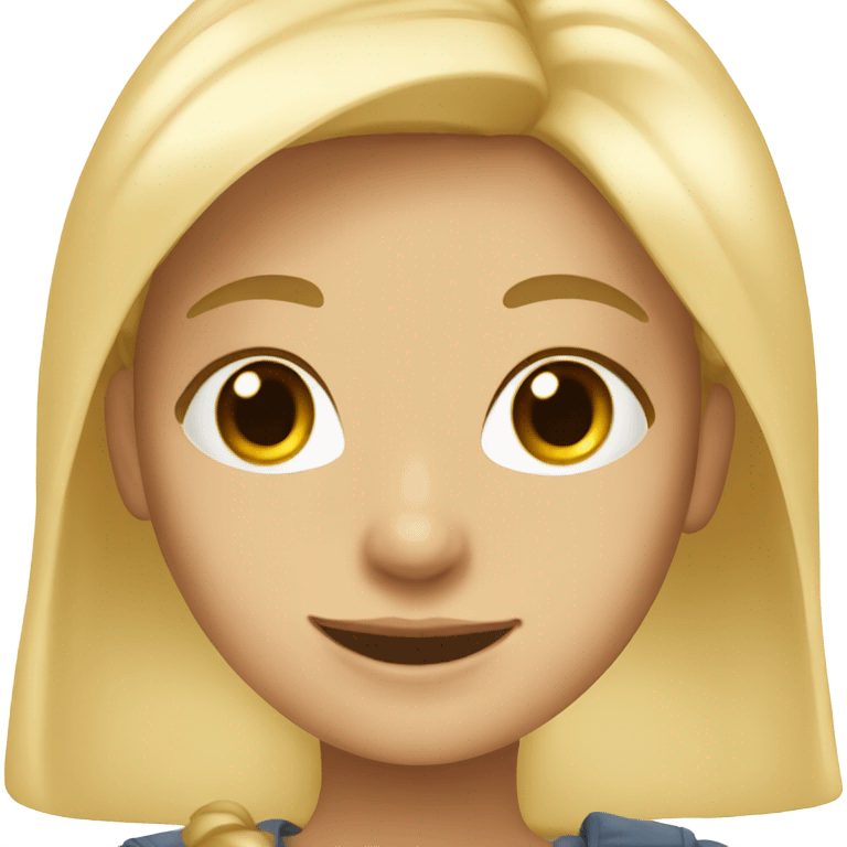 smiling blonde girl portrait emoji