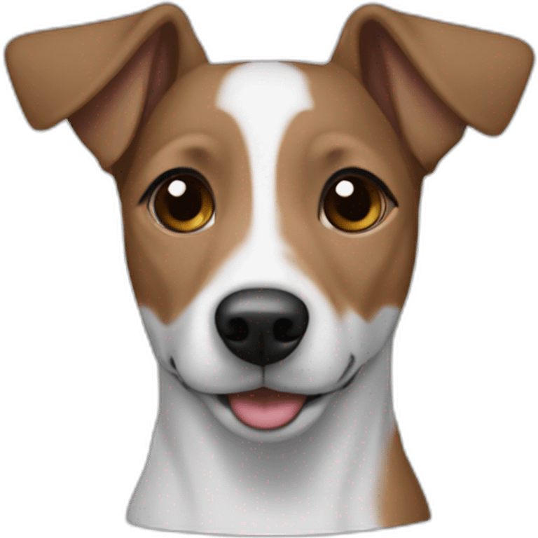 Brown and white jack russel grey zip hoodie  emoji