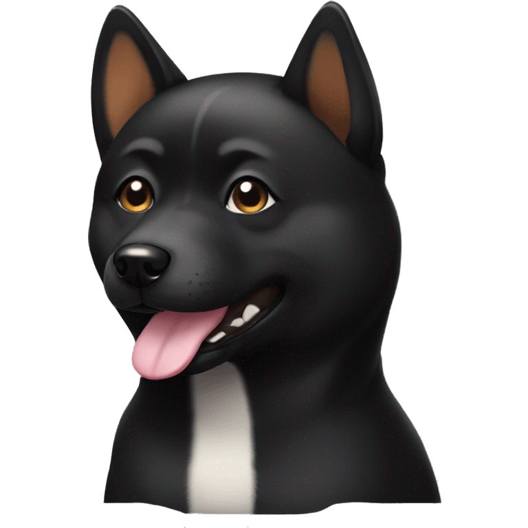 Black Shiba Inu winking face emoji