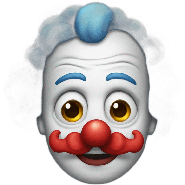 A sad clown with a pipe emoji