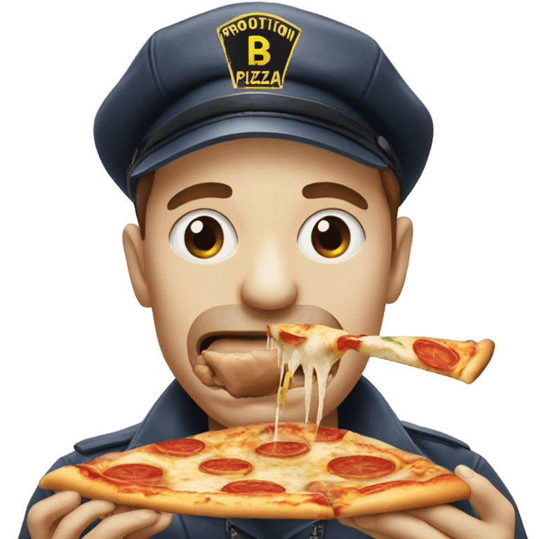 face eating pizza with prohibition sign on top emoji