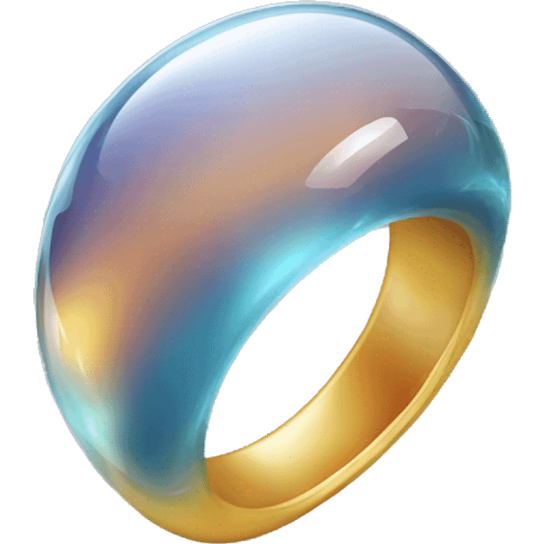 glass amorphous ring, transparent ring emoji