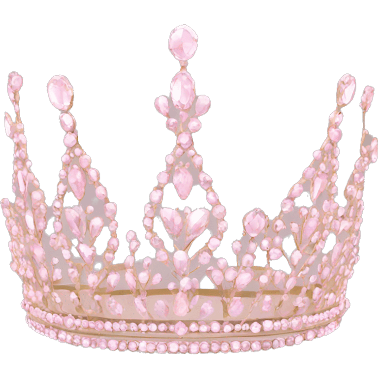 Royal tiara with pale pink jewels emoji