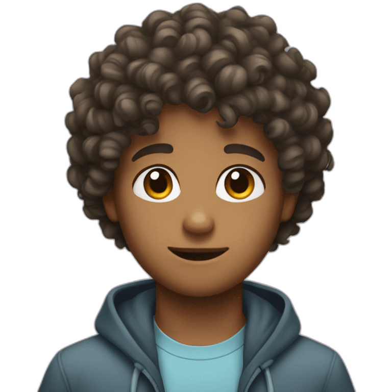 Curly hair boy emoji