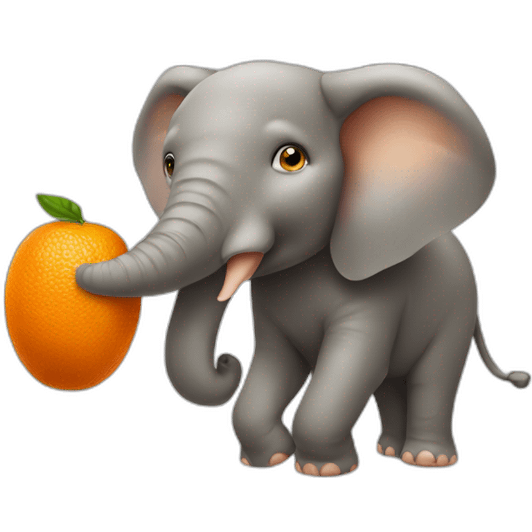 Shushing an orange elephant  emoji