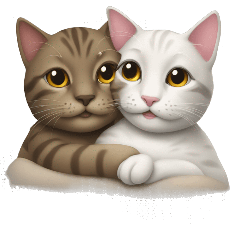 Two cats cuddling emoji