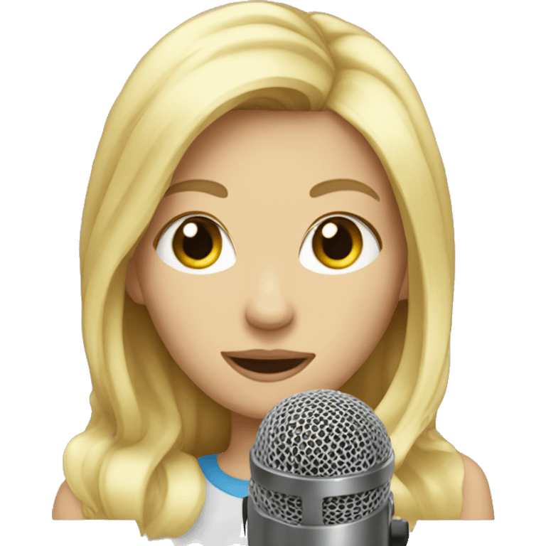 Blonde girl with a microphone  emoji