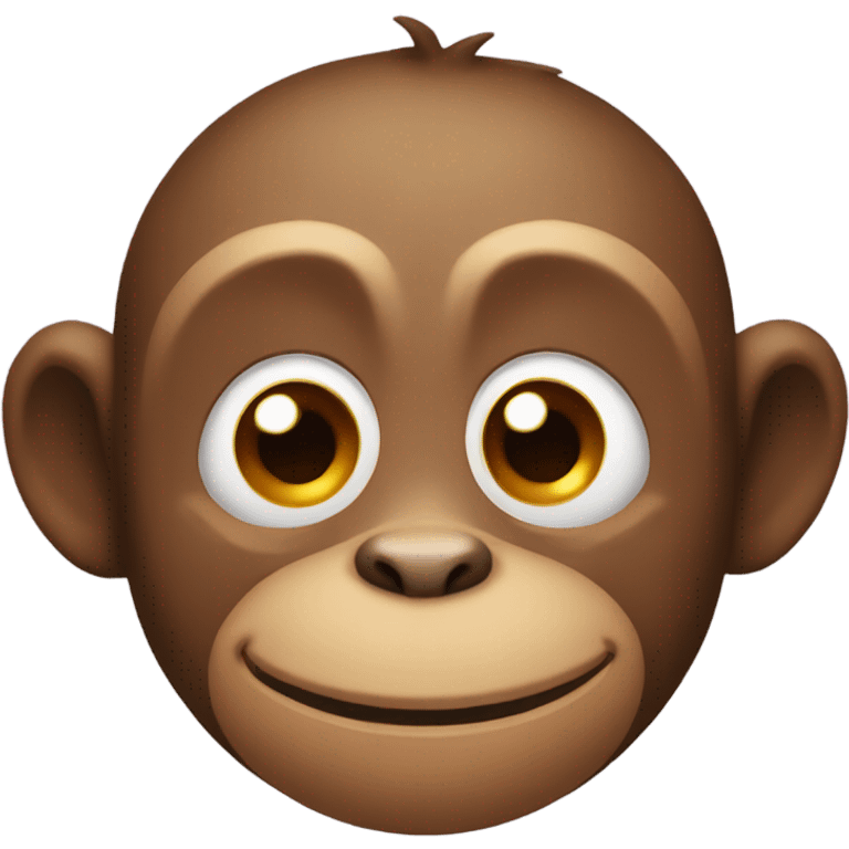 a monkey with round ball brown eyes and big smile emoji