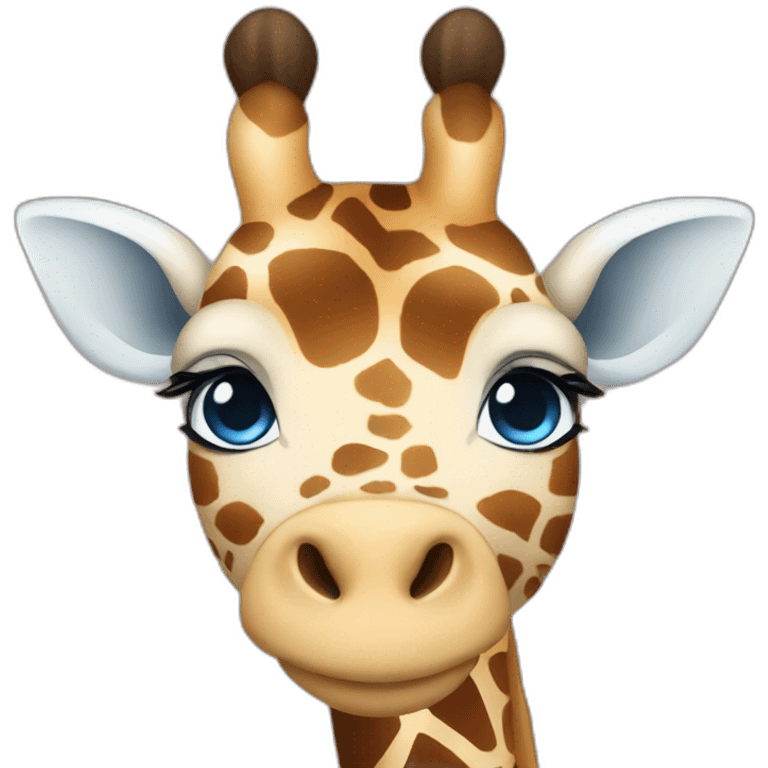 Cute giraffe blue eyes emoji