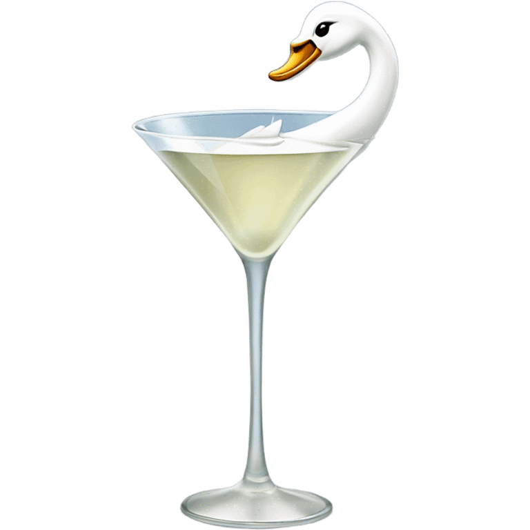 A martini with a swan and a bow emoji