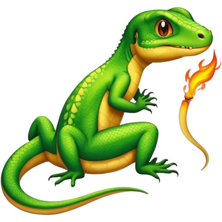 un lézard qui fume emoji