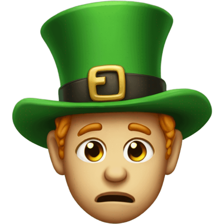 Crying leprechaun with an ND hat emoji