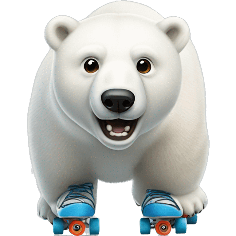 polar bear wearing roller skates  emoji