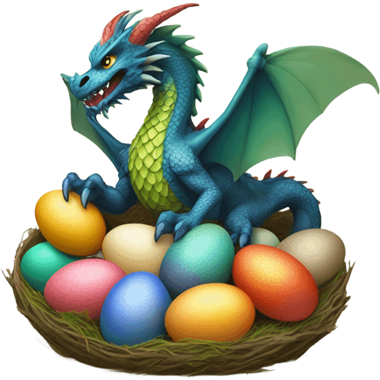 Dragon with eggs emoji