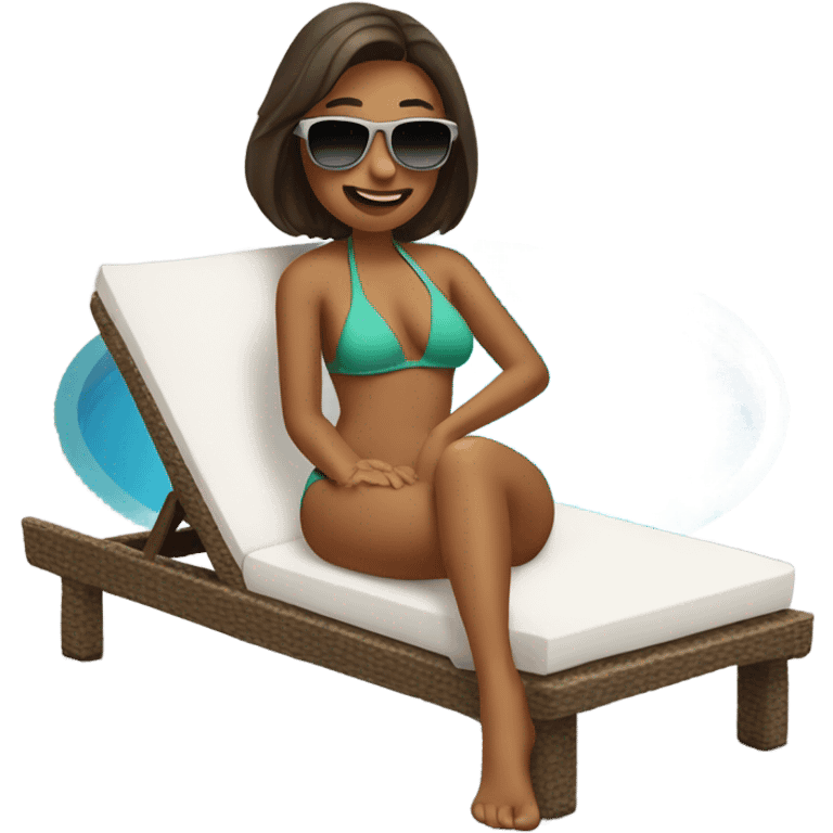 Me sitting by the pool at Florida emoji