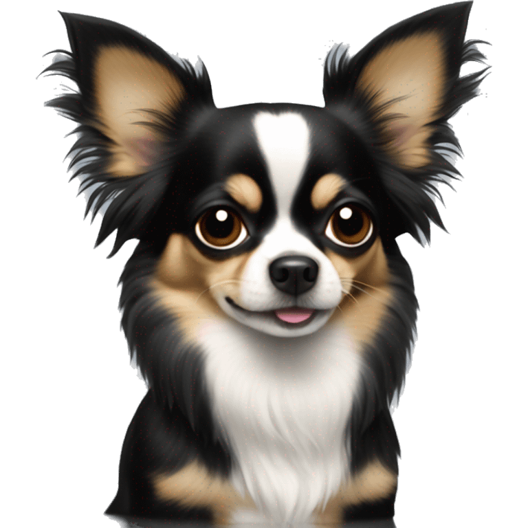 Longhair Chihuahua black emoji