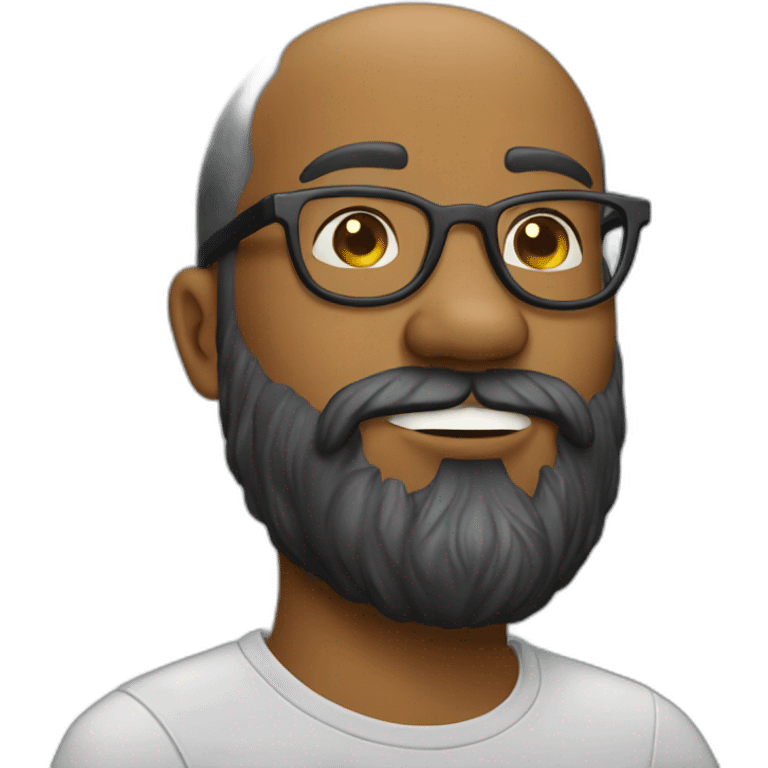 Kissing bearded guy with glasses emoji