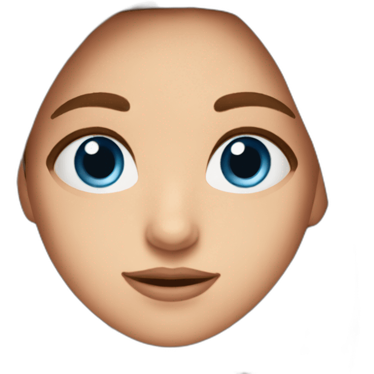 girl with immense blue eyes and brown hair emoji