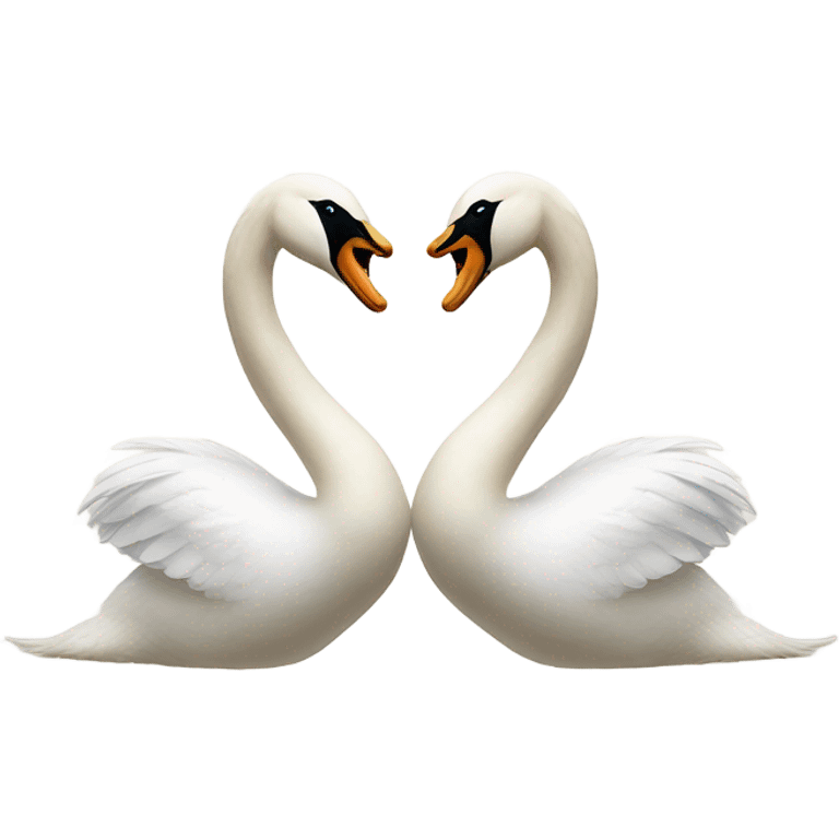 2 swans that make a heart shape with a bow on them emoji