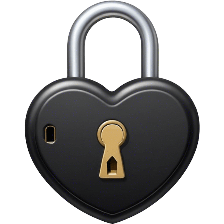 black vintage heart-shaped lock emoji