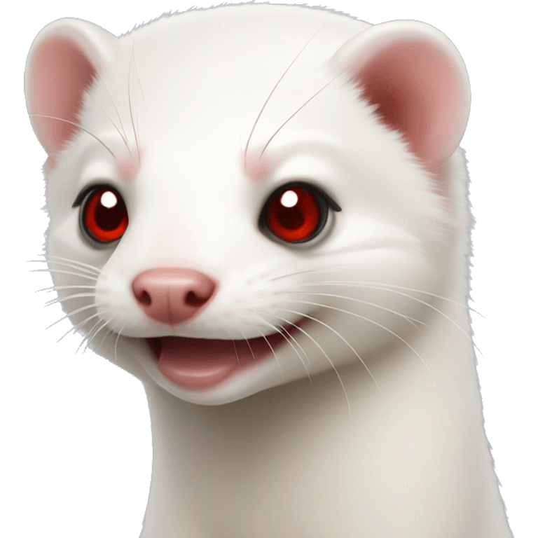 Red eyed White ferret emoji