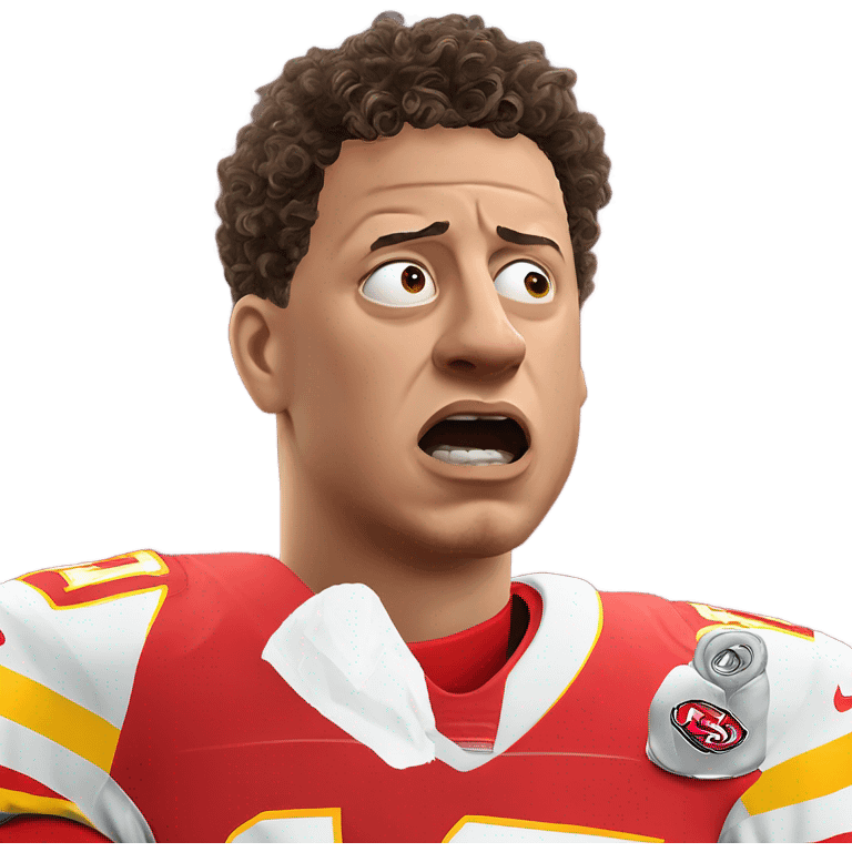 Patrick Mahomes crying to a referee  emoji