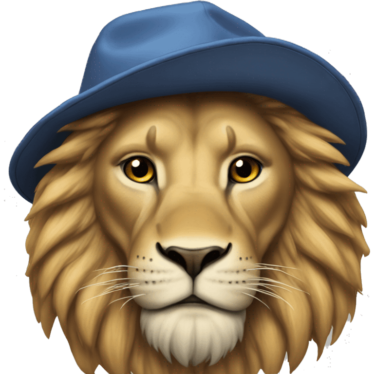 Lion with snapback hat emoji