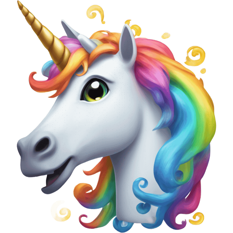 Unicorn barfing rainbow emoji