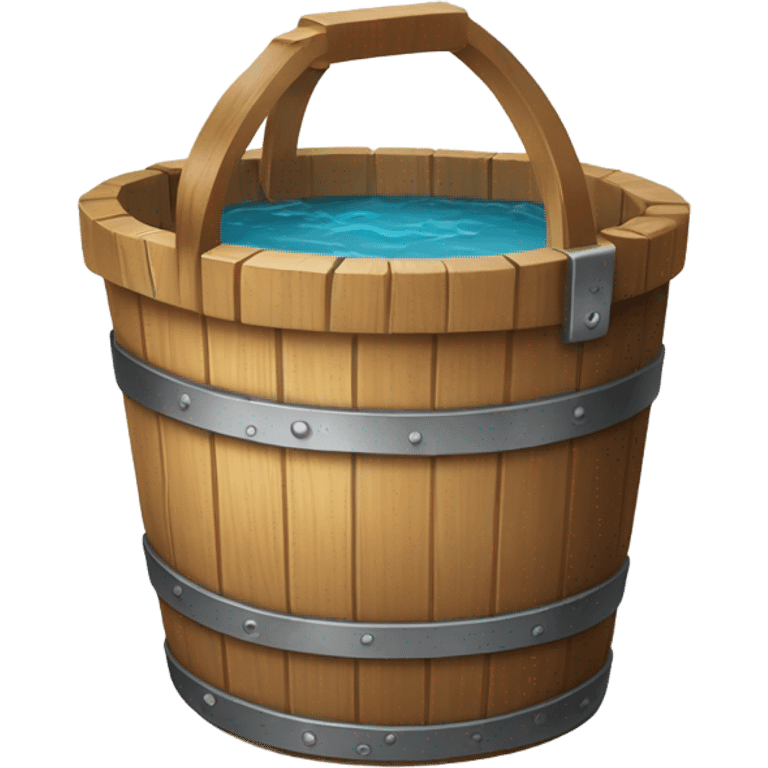 wooden bucket with water emoji