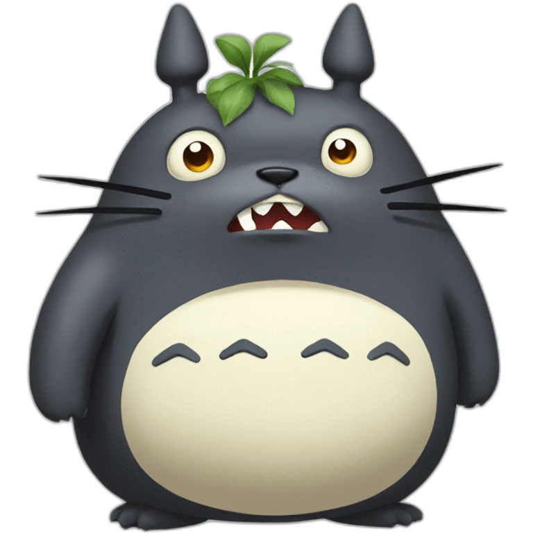 Angry dark Totoro emoji