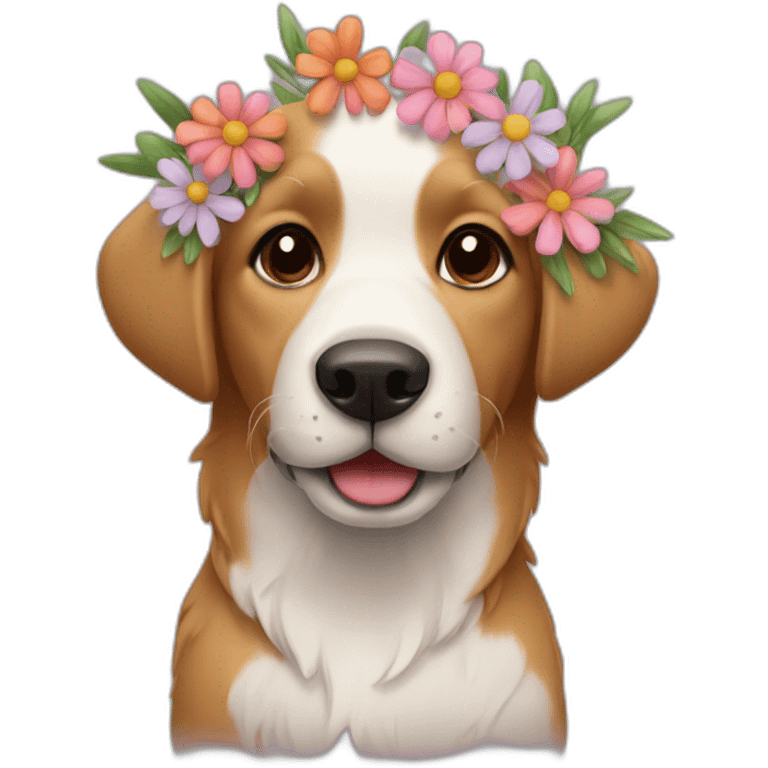 dog with flowers emoji