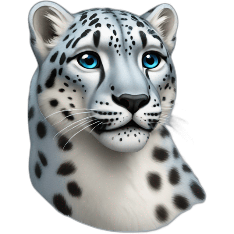 Snow-leopard-male-blue-skin emoji